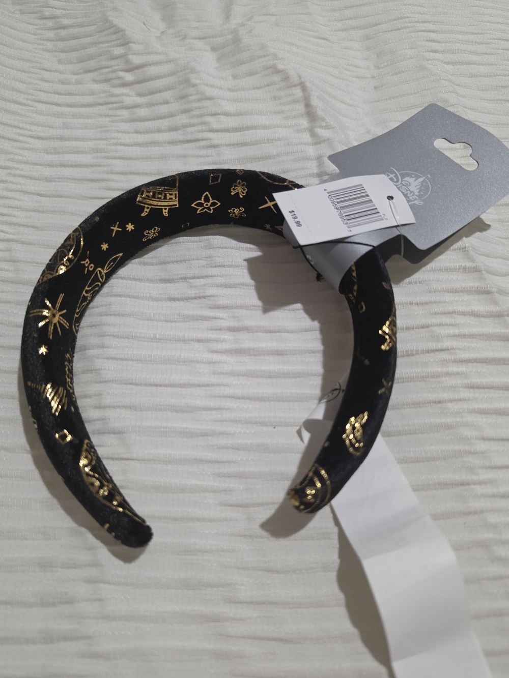 Disney Kids Encanto Black Velvet Headband with Gold Foil New